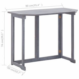 Masă de balcon pliabilă, 90x50x74 cm, lemn masiv de acacia - Img 7