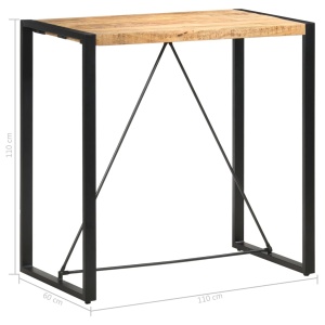 Masă de bar, 110 x 60 x 110 cm, lemn masiv de mango - Img 8