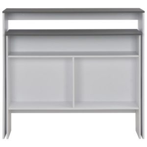Masă de bar cu 2 blaturi, alb și gri, 130x40x120 cm - Img 4