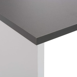 Masă de bar cu 2 blaturi, alb și gri, 130x40x120 cm - Img 10