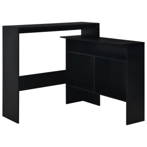 Masă de bar cu 2 blaturi, negru, 130x40x120 cm - Img 3