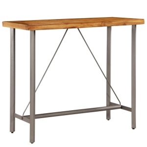 Masă de bar din lemn masiv de tec reciclat 120 x 58 x 106 cm - Img 2