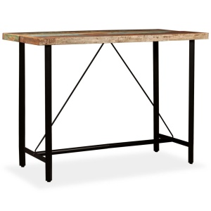 Masă de bar din lemn masiv reciclat, 150 x 70 x 107 cm - Img 11