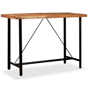 Masă de bar, lemn masiv de acacia, 150 x 70 x 107 cm - Img 9
