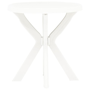 Masă de bistro, alb, Ø70 cm, plastic - Img 2