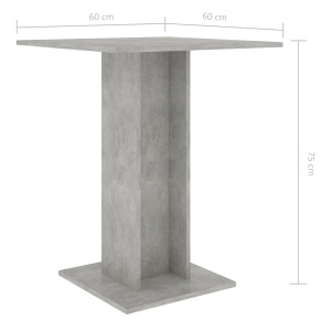 Masă de bistro, gri beton, 60 x 60 x 75 cm, PAL - Img 5
