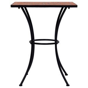 Masă de bistro mozaic, cărămiziu, 60 cm, ceramică - Img 3