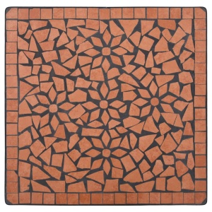 Masă de bistro mozaic, cărămiziu, 60 cm, ceramică - Img 6