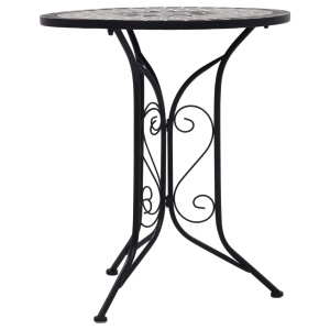 Masă de bistro mozaic, gri, 61 cm, ceramică - Img 3