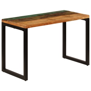 Masă de bucătărie, 115x55x76 cm, lemn masiv reciclat și oțel - Img 11