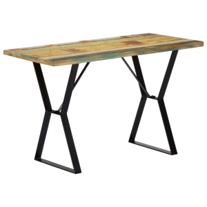 Masă de bucătărie, 120 x 60 x 76 cm, lemn masiv reciclat - Img 11