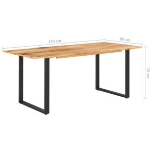 Masă de bucătărie, 180 x 90 x 76 cm, lemn masiv de acacia - Img 6