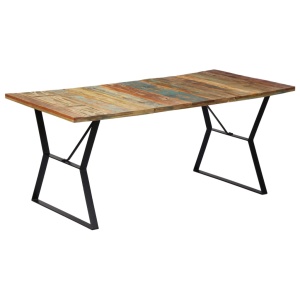 Masă de bucătărie, 180 x 90 x 76 cm, lemn masiv reciclat - Img 6