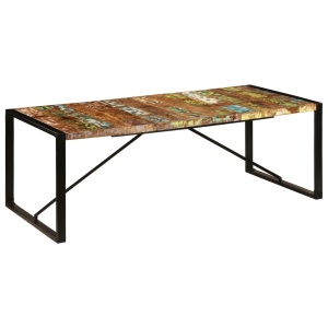Masă de bucătărie, 220 x 100 x 75 cm, lemn masiv reciclat - Img 6