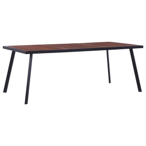 Masă de bucătărie, lemn inchis &amp; negru, 200 x 100 x 75 cm, MDF