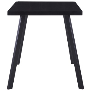 Masă de bucătărie, negru, 140 x 70 x 75 cm, sticlă securizată - Img 3