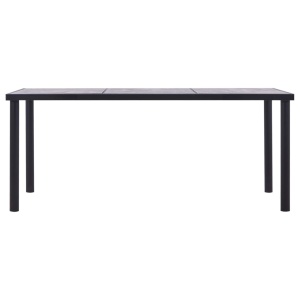Masă de bucătărie, negru & gri beton, 180 x 90 x 75 cm, MDF - Img 2