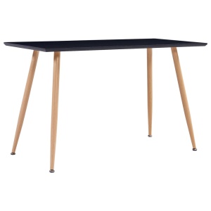 Masă de bucătărie, negru și stejar, 120x60x74 cm, MDF