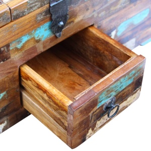 Masă de cafea tip cufăr, lemn solid reciclat, 80 x 40 x 35 cm - Img 7