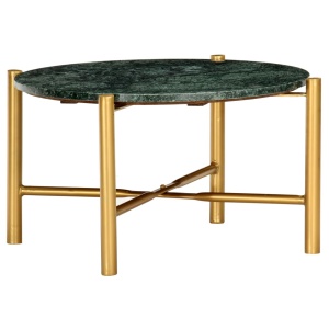 Masă de cafea verde 60x60x35 cm piatră naturală aspect marmură - Img 10