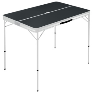 Masă de camping pliabilă cu 2 bănci, gri, aluminiu - Img 2