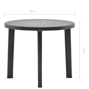 Masă de grădină, antracit, 89 cm, plastic - Img 5