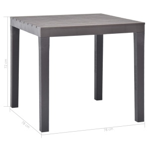 Masă de grădină, cafeniu, 78 x 78 x 72 cm, plastic - Img 5