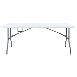 Masă de grădină pliabilă, alb, 180 x 72 x 72 cm, HDPE - Img 2