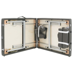 Masă de masaj cu 3 zone, cadru aluminiu, antracit, 186 x 68 cm - Img 9