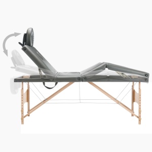 Masă de masaj cu 4 zone, cadru din lemn, antracit, 186 x 68 cm - Img 5