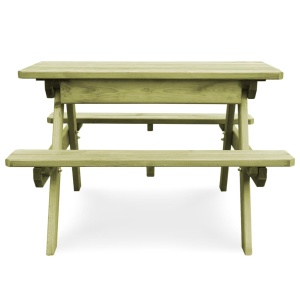 Masă de picnic cu bănci, 90 x 90 x 58 cm, lemn de pin tratat - Img 3