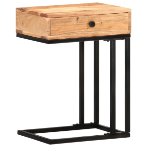Masă laterală formă U, 45 x 30 x 61 cm, lemn masiv de acacia - Img 11