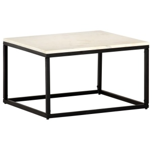 Măsuță de cafea alb 60x60x35 cm piatră naturală aspect marmură - Img 9