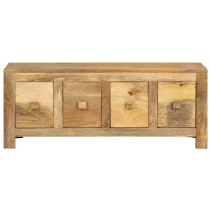 Măsuță de cafea cu 4 sertare, 90x50x35 cm, lemn masiv de mango - Img 4