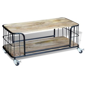 Măsuță de cafea din lemn solid de mango 100x50x35 cm - Img 2