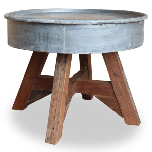 Măsuță de cafea Lemn masiv reciclat 60 x 45 cm Argintiu