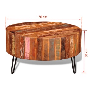 Măsuță de cafea rotundă, lemn masiv de sheesham - Img 7