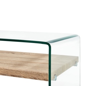Măsuță de cafea, transparent, 98x45x31 cm, sticlă securizată - Img 4