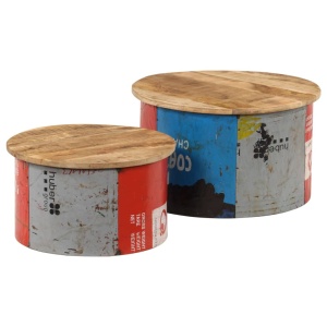 Măsuțe de cafea, 2 buc., lemn masiv de mango - Img 3