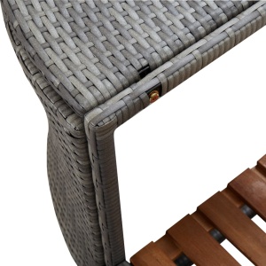 Mobilier de jacuzzi pătrat, gri, 268 x 268 x 55 cm, poliratan - Img 7
