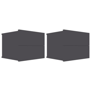 Noptiere, 2 buc., gri, 40 x 30 x 30 cm, PAL - Img 2