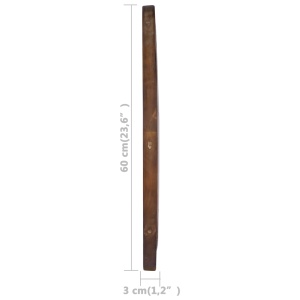 Oglindă de perete, 60 cm, tec, rotund - Img 5