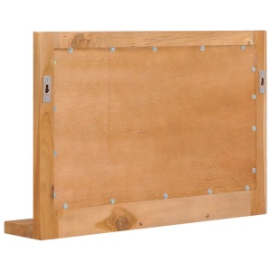 Oglindă de perete cu raft, 60x12x40 cm, lemn masiv de tec - Img 4