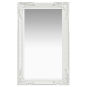 Oglindă de perete in stil baroc, alb, 50 x 80 cm