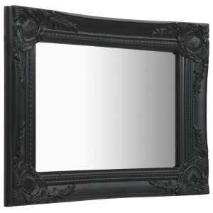 Oglindă de perete in stil baroc, negru, 50 x 40 cm - Img 3