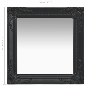 Oglindă de perete in stil baroc, negru, 50 x 50 cm - Img 5