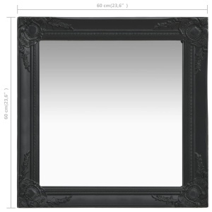 Oglindă de perete in stil baroc, negru, 60 x 60 cm - Img 5