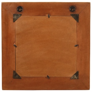 Oglindă de perete, lemn masiv reciclat, 60 x 60 cm - Img 5