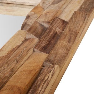 Oglindă decorativă din lemn de tec, 120 x 60 cm, dreptunghiular - Img 6