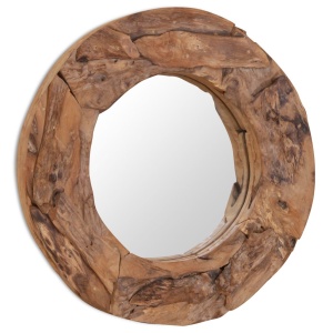 Oglindă decorativă Lemn de tec 60 cm Rotundă - Img 4